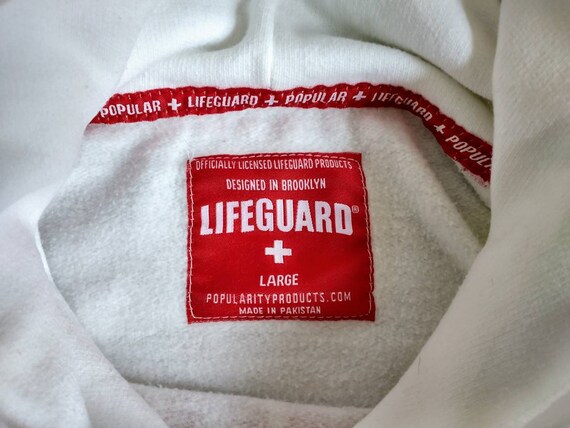 Vintage LIFEGUARD Hooded Sweatshirt Madeira Beach… - image 3