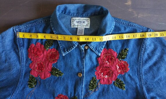 TANTRUMS Women's Vintage Denim Jacket Embellished… - image 4