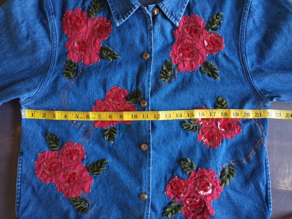 TANTRUMS Women's Vintage Denim Jacket Embellished… - image 9