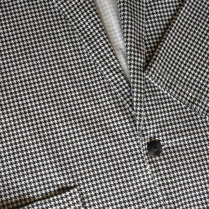 Vintage EBER Of SAN FRANCISCO Women&#39;s Blazer Houndstooth Check Black White Size Medium 80&#39;s 90&#39;s