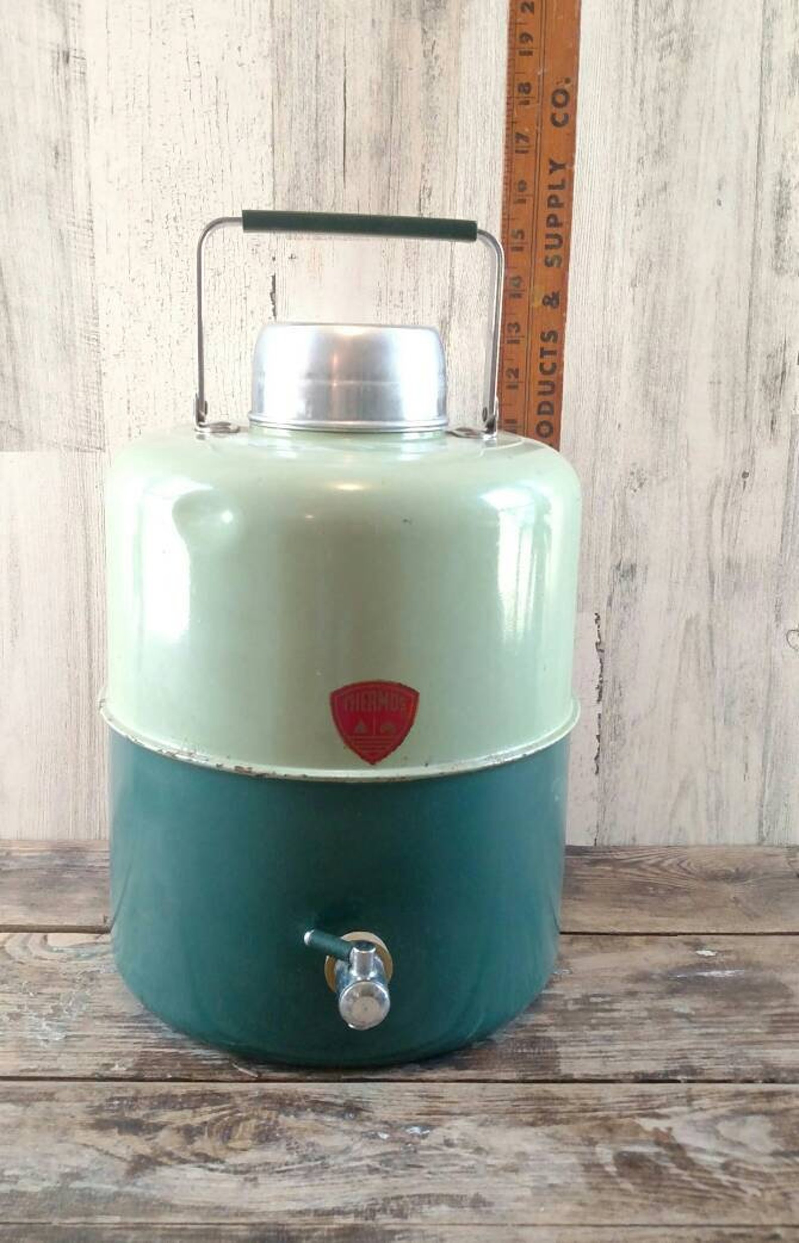 Large Vintage Camping THERMOS Water Drink Storage Two Tone Etsy