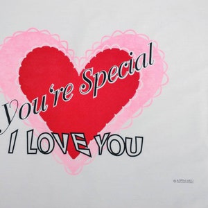 Vintage Valentine Love Heart Pillow Case *You&#39;re Special I Love You* ASPEN WEST Logo Bibb Hospitality Macon Georgia Made In U.S.A. T-180