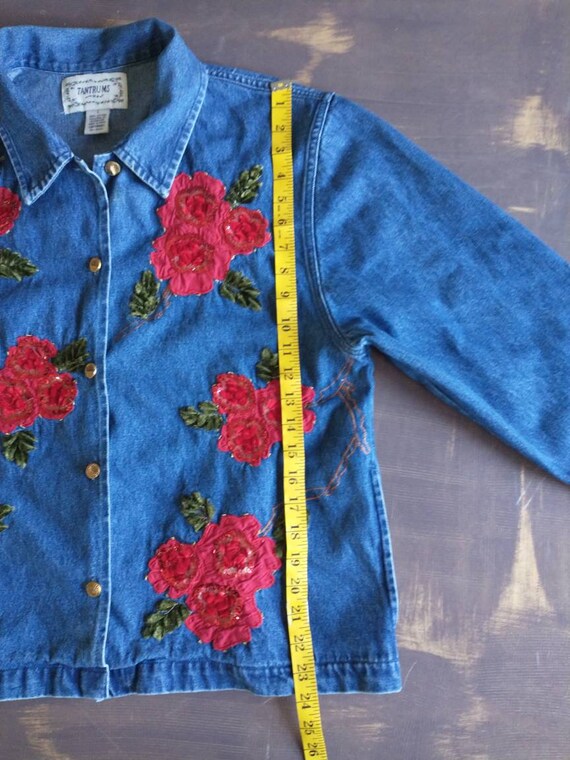 TANTRUMS Women's Vintage Denim Jacket Embellished… - image 10