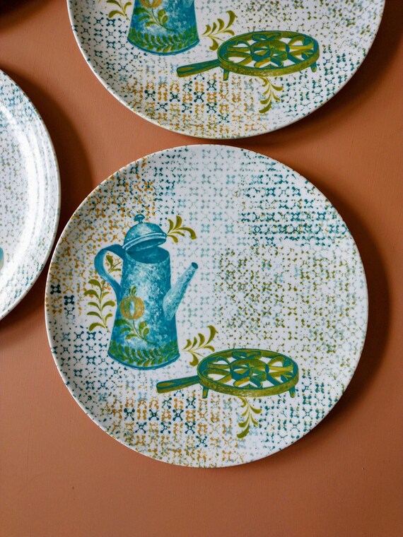 Texas Ware Mid Century Plates SET of 4 Camp Dishes Picnic Plates Dinner Plates O1 Etsy