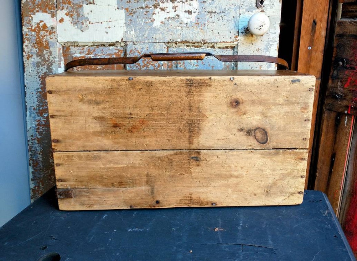 Vintage Antique Wood Tool Box Rustic Carpenter's Work Tote Etsy