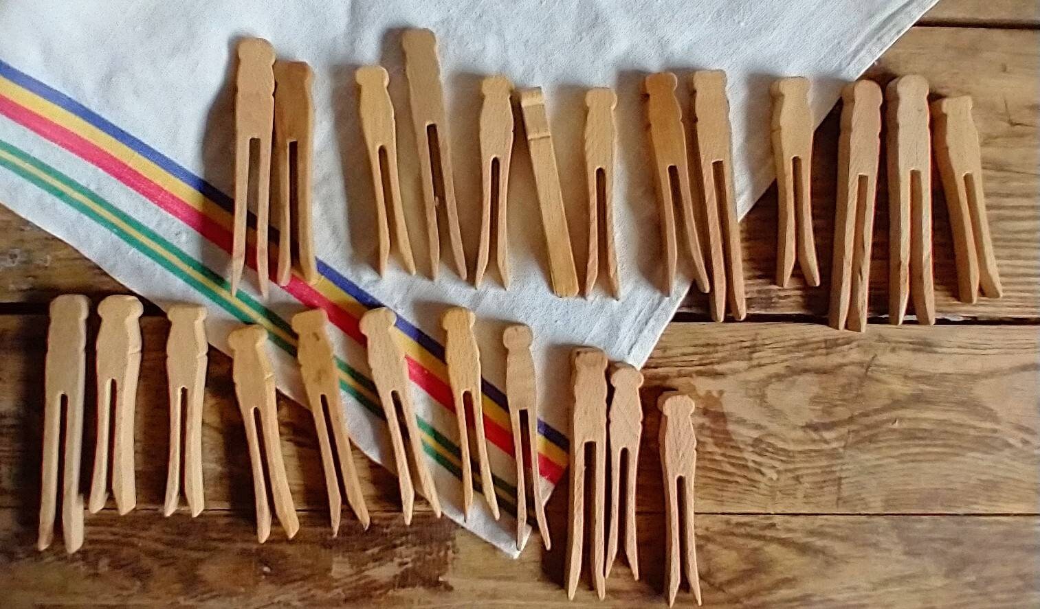 LOOK-Lot de 40 Pinces à Linge en Bois pour décoration de Noël436