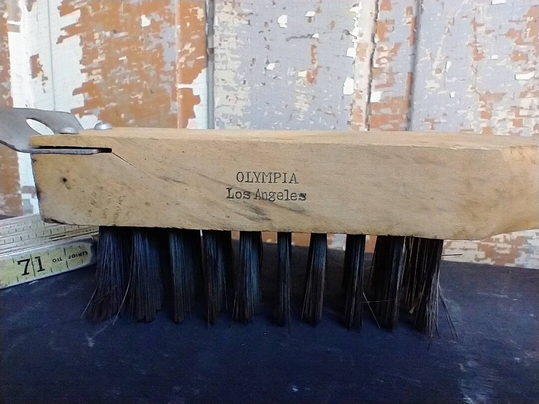 Vintage Wire Brush Olympia Los Angeles Wooden Work Tool L1 Etsy