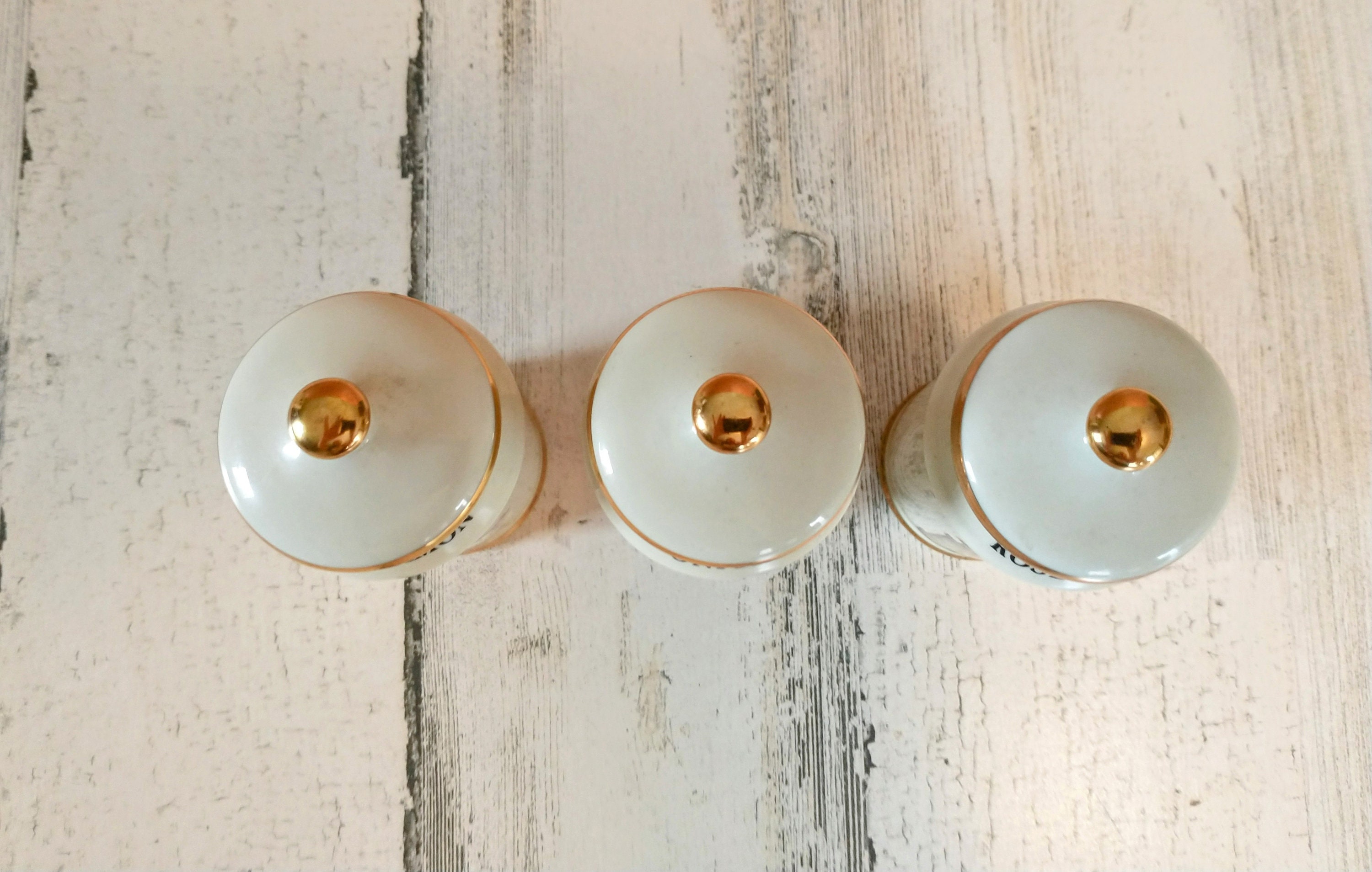 M J HUMMEL Vintage Spice Jars Set of 3 Cinnamon Rosemary