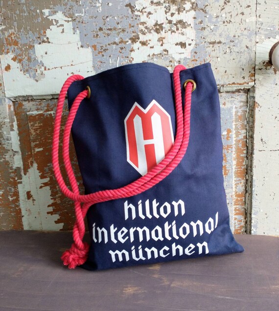HILTON INTERNATIONAL MUNCHEN Vintage Travel Bag D… - image 9