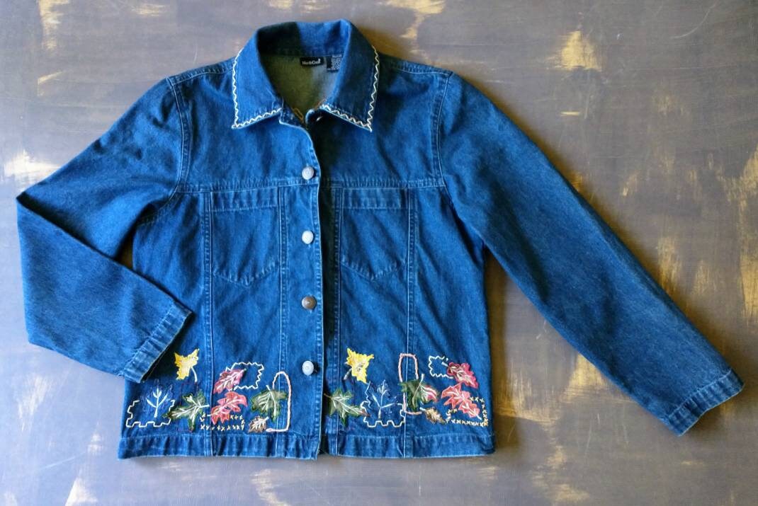 Women's Denim Jacket Jean Jacket Vintage Embellished With