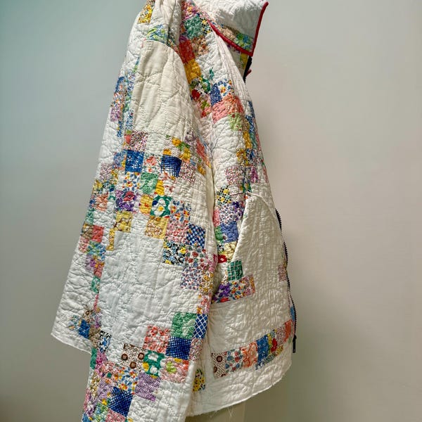 Miriam Quilted Jacket, Colorful Quilted Jacket, Handmade, One of a Kind, Slow Fashion Wearable Art
