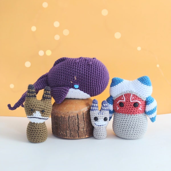 Far Away Friends Crochet Pattern Bundle: Snips, Space Whale, Space Cat, Mini Space Kitty, Amigurumi Tutorial