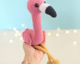 Flamingo Crochet Pattern, Tropical Bird Amigurumi Tutorial, Beginner Friendly Bird PDF Download