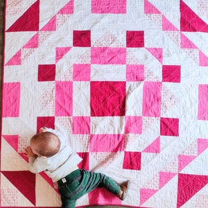 Modern Large Block Quilt Pattern, Mayday, Multiple Sizes, Beginner Friendly, Instant PDF Download