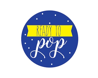 Ready to Pop Printable, Baby Shower, Blue and Yellow, DIY Baby Shower, Decorations, Popcorn, Cupcake Toppers