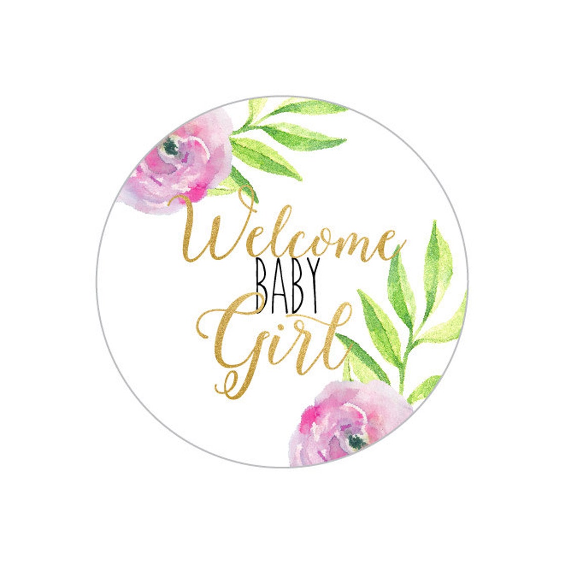 Welcome Baby Girl Printable, Cupcake Toppers, Labels, Tags, Baby Shower ...