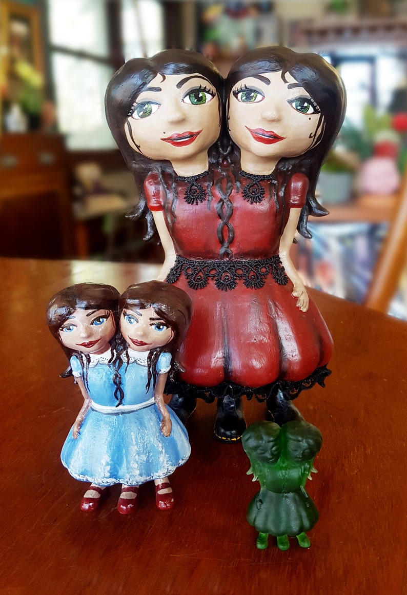 Conjoined Twins 10 cm 3D Printed Hand Painted Art Doll Etsy