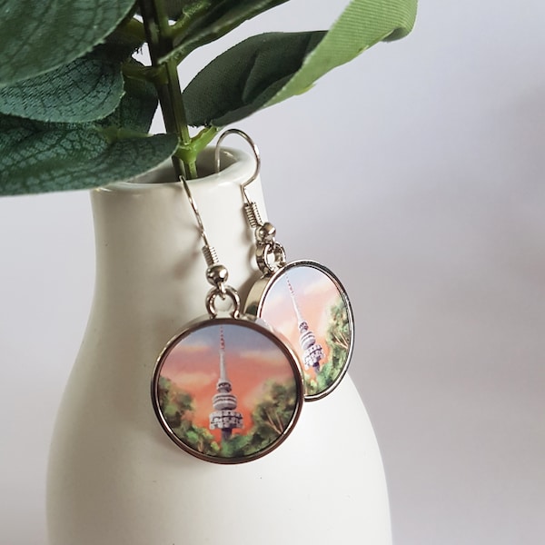 Black Mountain Tower Earring | Sublimated Print on Metal | Canberra Icon Earring