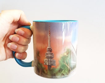 Canberra Icon Mug | Parliament House, Telstra Tower, War Memorial, National Museum, Canberra Australia art on a mug