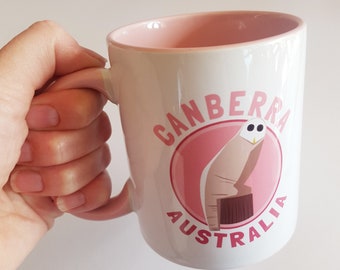 Canberra Owl Mug - Pink interior and handle