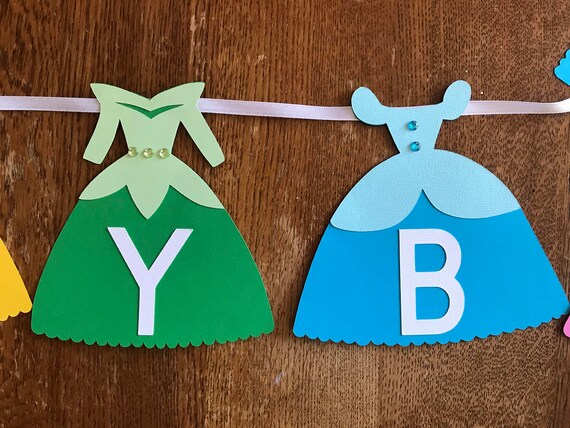 disney princess dress banner Princess Dress Name Banner  PartyAtYourDoor