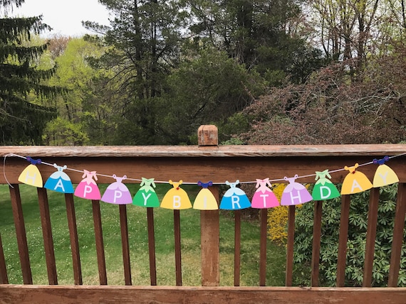 princess dress banner Princess Banner/princess Dress Banner/disney Princess Inspired Banner/ princess Birthday/princess Party
