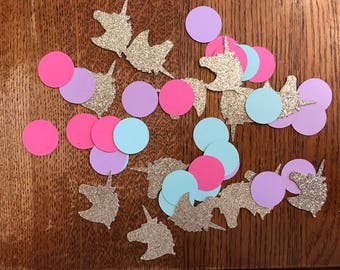 Unicorn Confetti, Unicorn Pastel Confetti, Glitter Unicorn Birthday Confetti 140ct