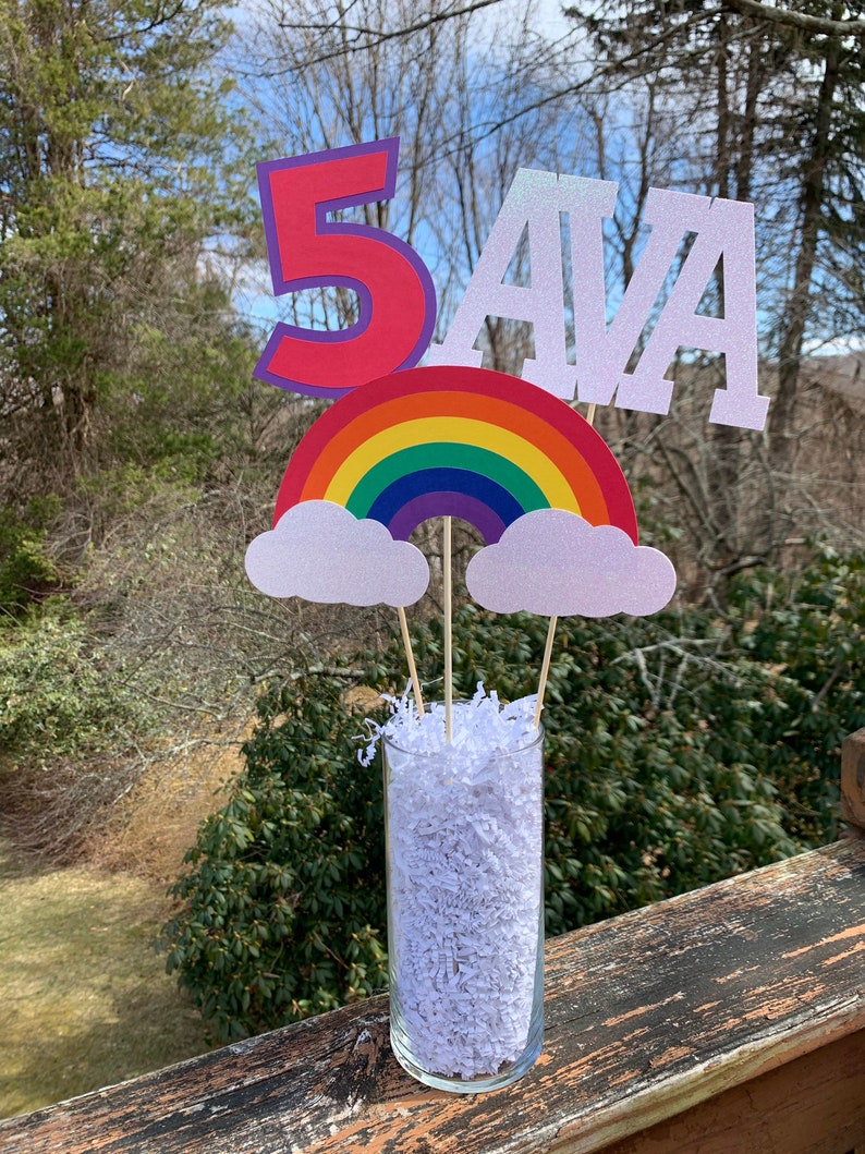 Rainbow Centerpiece Rainbow Birthday Rainbow Party Etsy