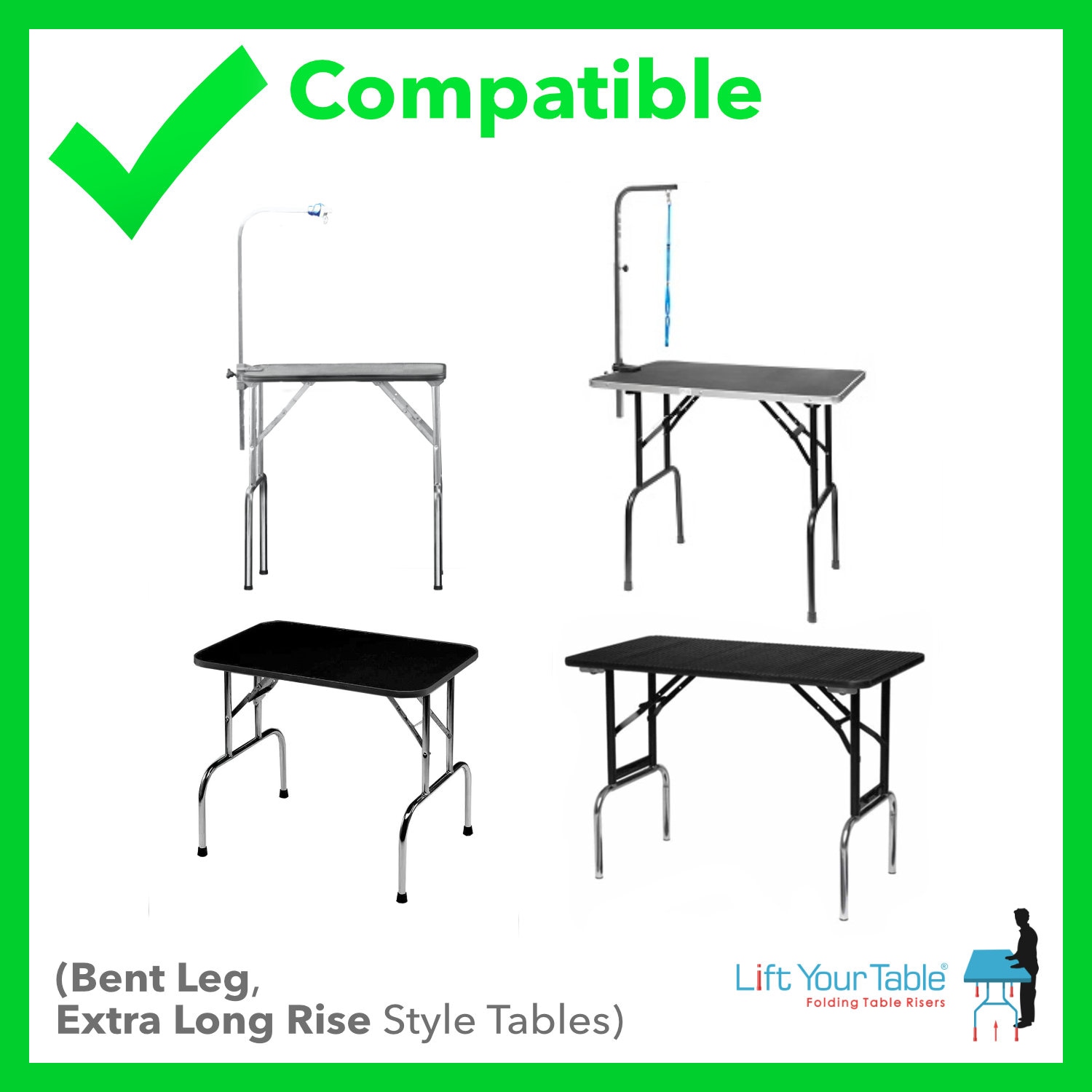 Lift Your Table® Groomer's Kit Risers for Grooming Tables. Raise Your Grooming Table to Counter