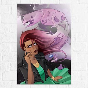 Ghost Whisperer - Monsters & Dames Limited Edition illustrée en lin métallisé numérotée - Sorcière du Moyen-Orient - Illustration par Denis Caron