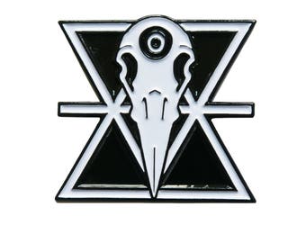 Raven Skull Symbol - Enamel Pin - Goth Magic - Corvink - Designed by Denis Caron