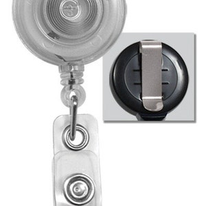 Clear Badge Reel with Vinyl Strap & Belt Clip: 2120-3600