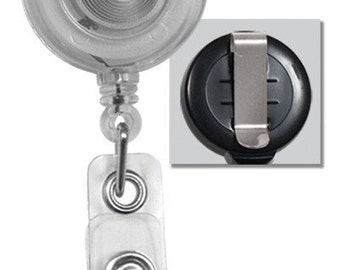 Clear Badge Reel with Vinyl Strap & Belt Clip: 2120-3600