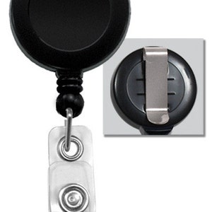 100 Black Badge Reels w/ Clear Strap & Belt Clip | 2120-3031