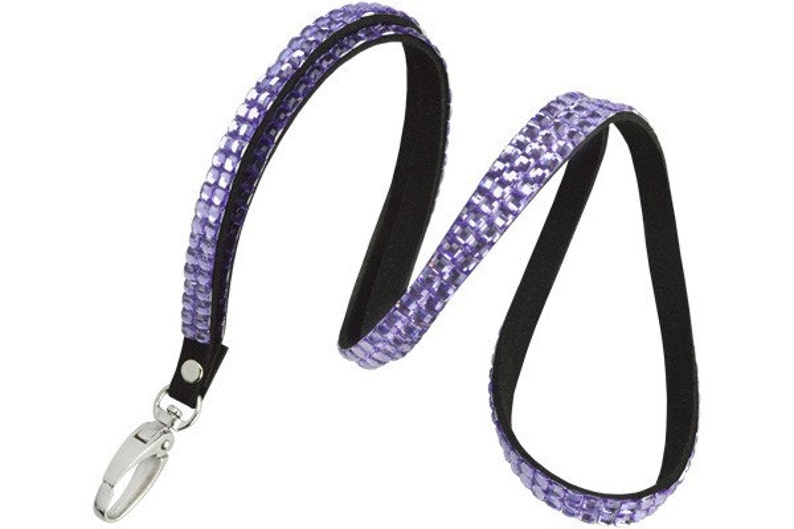 Purple Rhinestone Lanyard with Lobster Claw RHN-PURP image 1