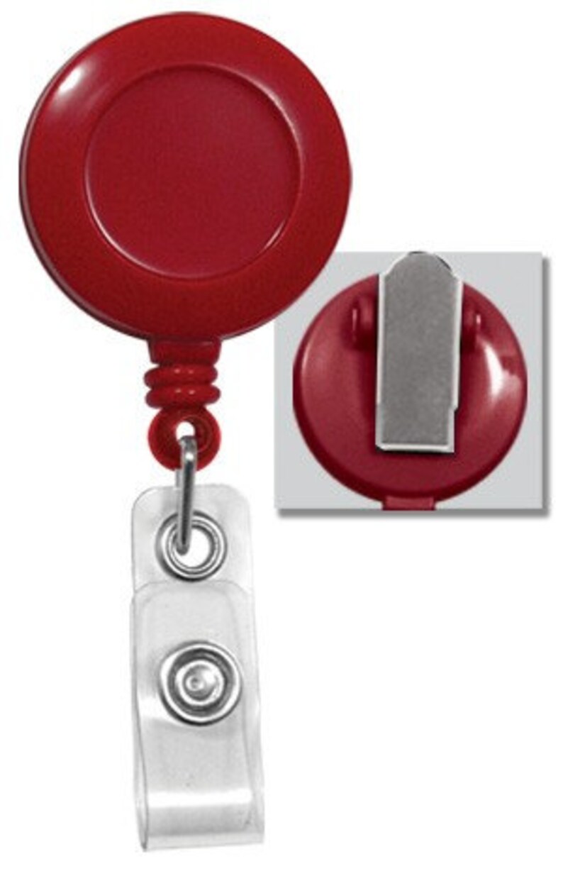 10 Red Swivel Badge Reels With Clear Vinyl Strap 21207606 Etsy