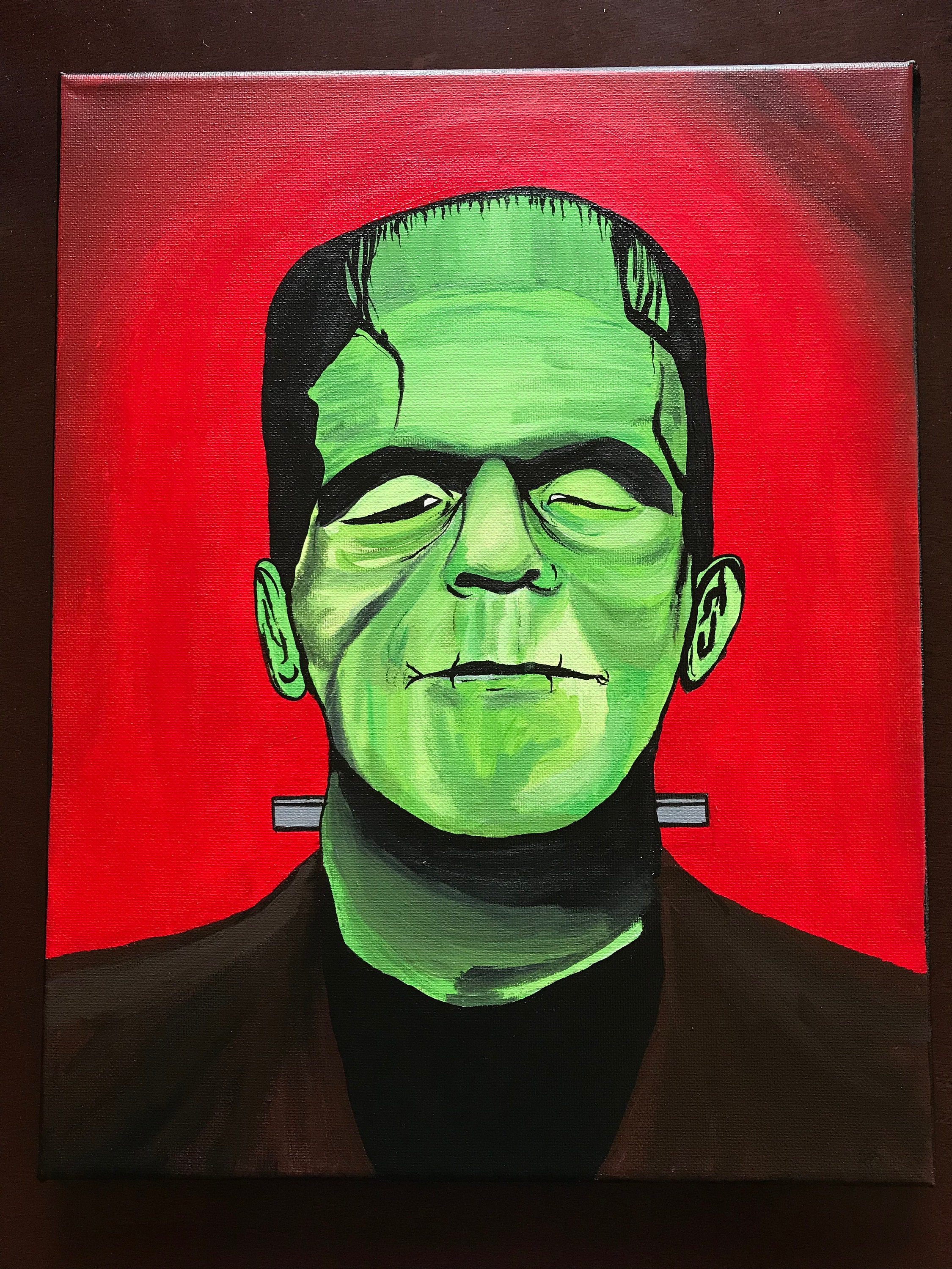 Frankenstein hand painted canvas Etsy