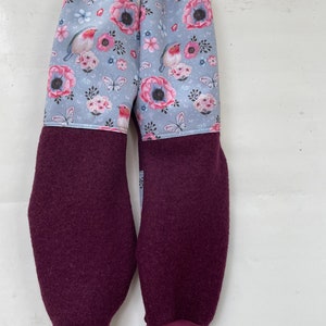 Walk trousers made of boiled wool Walkloden with soft shell, berry flowery image 2