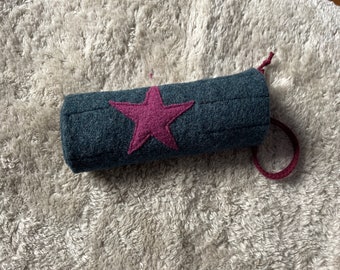 Pencil case, pencil roll made of boiled wool