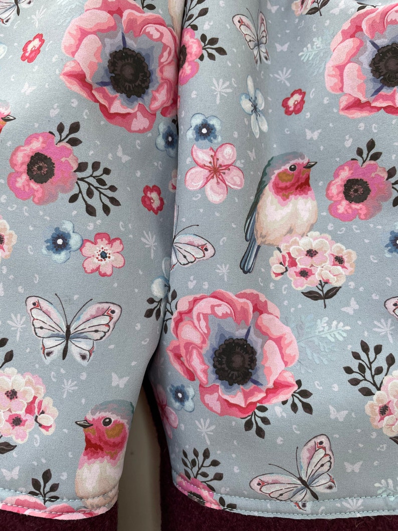 Walk trousers made of boiled wool Walkloden with soft shell, berry flowery image 3