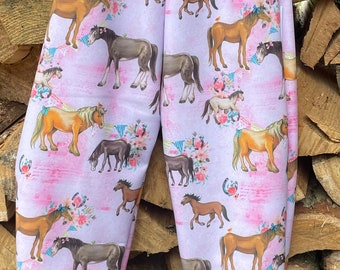 Softshell pants pink, horses