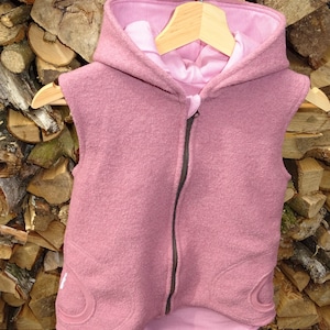 Outdoor vest made of wool - old pink