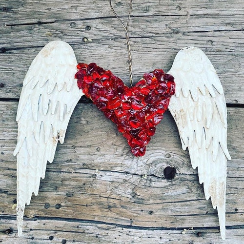 Galvanized Metal Rustic Angel Wings Wall Decor Set Etsy