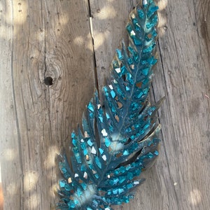 Blue Feathers On Wood Wall Art