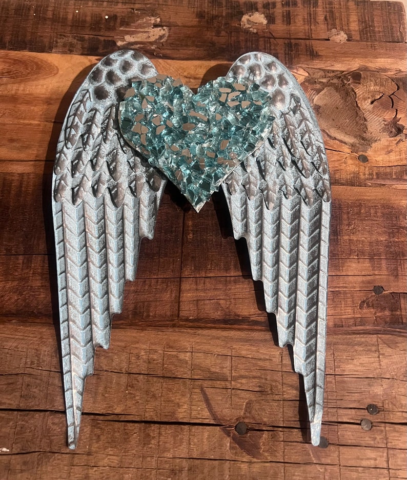 Angel Wing With Heart, Wings , Rustic Angel Wings, Wing Wall Decor ...