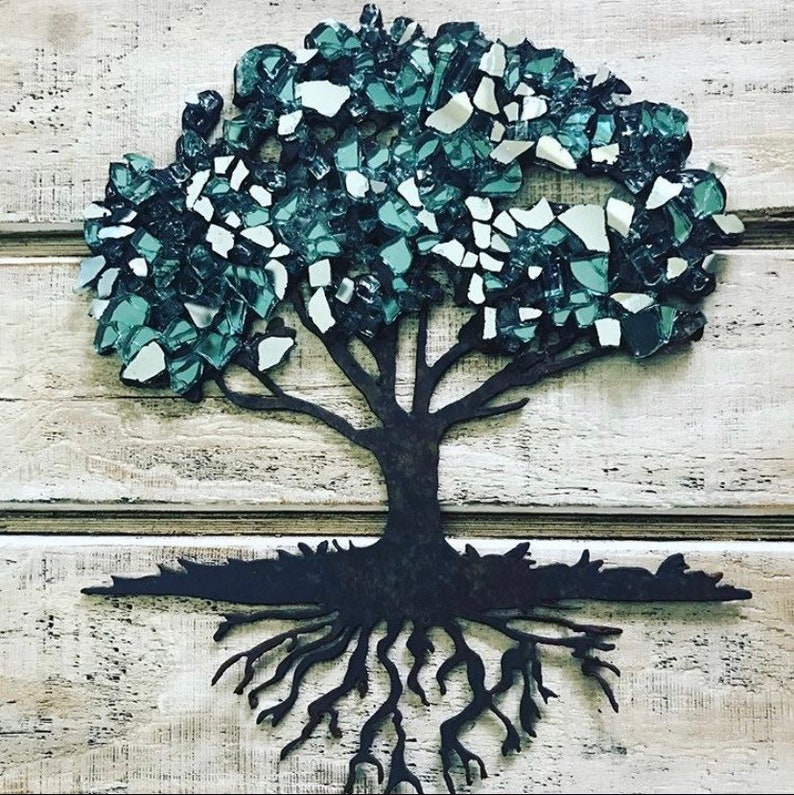 Tree of Life Wall Art Blue Tree Wall Art Metal Wall Decor Etsy UK