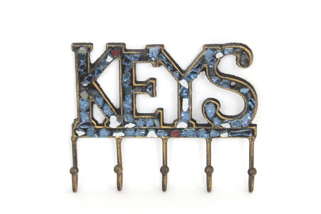 Rustic Metal Keys Hook Rustic Key Hanger Distressed Gold Key Etsy