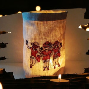 embroidered WINDLIGHT "FRIENDS" //free choice of colors// - light bag candle glass decoration garden table decoration party tealight lantern friendship gift