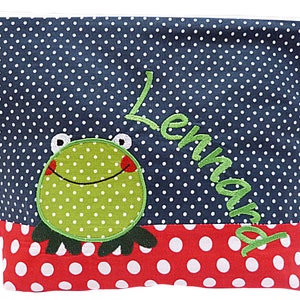 embroidered bag FROSCH name red navy diaper bag toiletry bag diaper bag toiletry bag wash bag 20 fonts cosmetic bag image 2