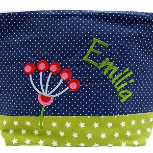 embroidered bag BLUME name marine green diaper bag toiletry bag diaper bag toiletry bag wash bag 20 fonts cosmetic bag image 4